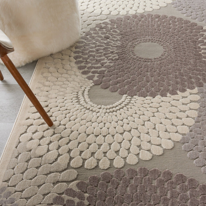 Cangelosi Geometric Gray/Ivory/Brown Area Rug Wade Logan® Rug Size: Rectangle 7'9" x 10'10"
