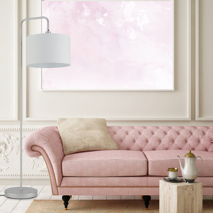 Chattahoochee 58" Arched Floor Lamp Ebern Designs Base Finish: Silver