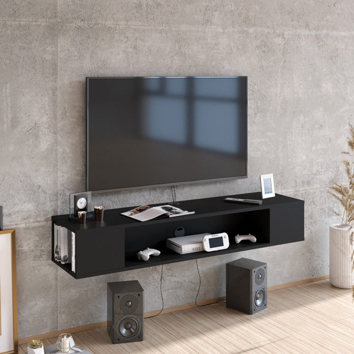 Abbie-Jane Floating TV Stand for TVs up to 70" Ebern Designs Color: Black