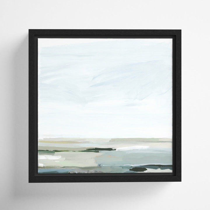 Pure Stillness - Floater Frame Painting Print on Canvas Joss & Main Size: 13.5" H x 13.5" W x 2" D Format: Espresso