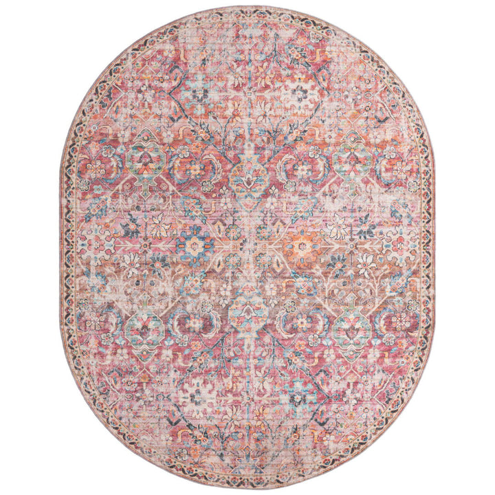 Engelhardt Floral Machine Made Power Loom Chenille Area Rug in Ivory/Pink Mistana™ Rug Size: Oval 5'3" x 8'