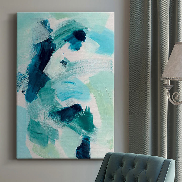 Teal Composition I - Wrapped Canvas Print Wade Logan® Size: 36" H x 24" W x 1.5" D