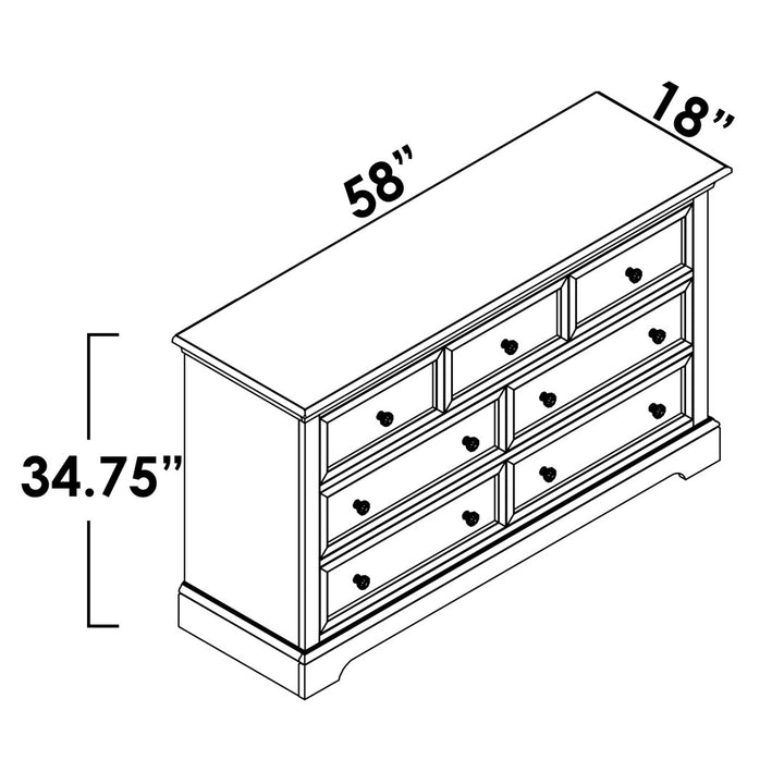 Rayna 7 Drawer 58" W Double Dresser Etta Avenue™ Teen