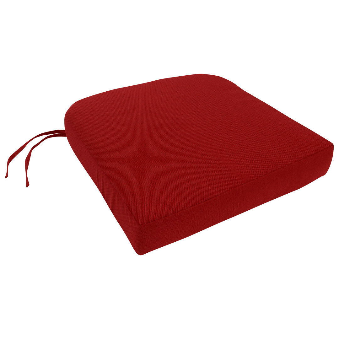 Encinitas Knife Edge Indoor/Outdoor Sunbrella Dining Chair Cushion Darby Home Co Size: 3.5" H x 20" W x 17" D Fabric: Canvas Jockey Red Sunbrella® Canvas