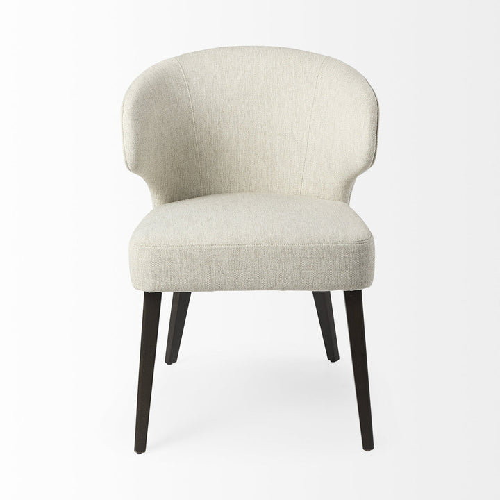 Golino Fabric Upholstered Wingback Side Chair Joss & Main Leg Color: Black, Upholstery Color: White