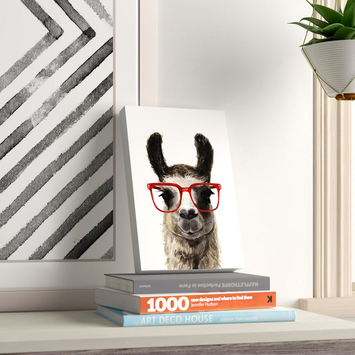 Hip Llama I Zipcode Design™ Size: 25.625" H x 37.625" W x 1" D Format: White Framed