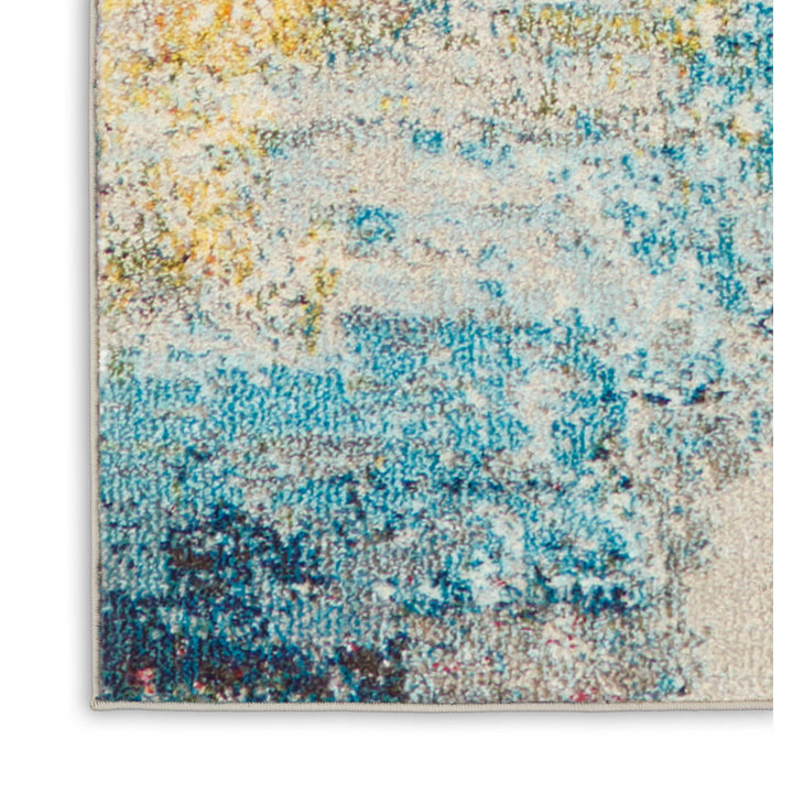 Adrihana Abstract Blue/Yellow Area Rug Williston Forge Rug Size: Runner 2'2" x 7'6"