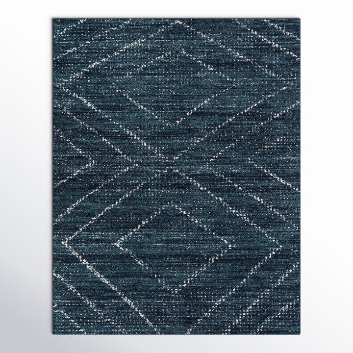 Beveridge Geometric Dark Blue Area Rug Mercury Row® Rug Size: Rectangle 7'10" x 10'