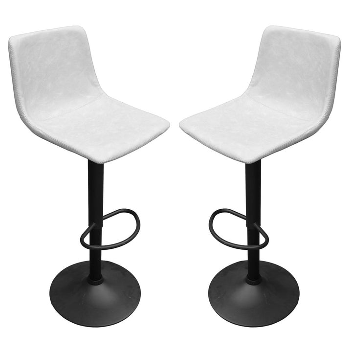 17 Stories Tilbury Modern Adjustable Bar Stool With Footrest & 360-Degree Swivel 17 Stories Upholstery: Light Gray, Number of Stools: 2
