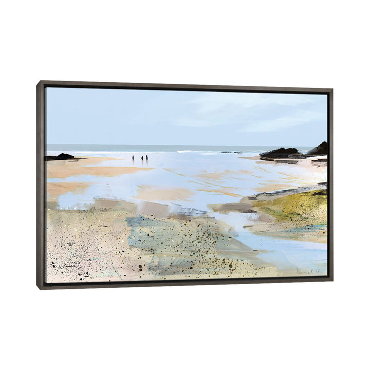 Sea View' Graphic Art Print East Urban Home Size: 32" H x 48" W x 1.5" D Format: Dark Rustic Wood Framed Canvas