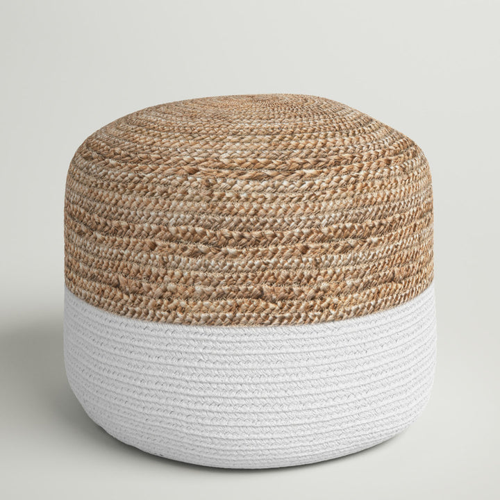 Otis 18'' Wide Round Pouf Ottoman Sand & Stable™