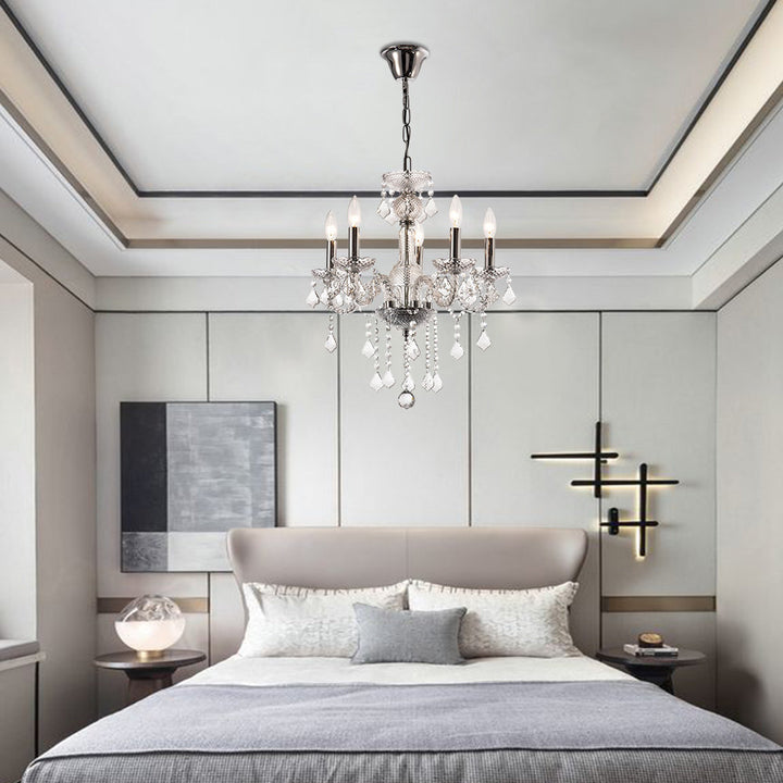 Petersburg 5 - Light Candle Style Classic Chandelier with Crystal Accents Willa Arlo™ Interiors