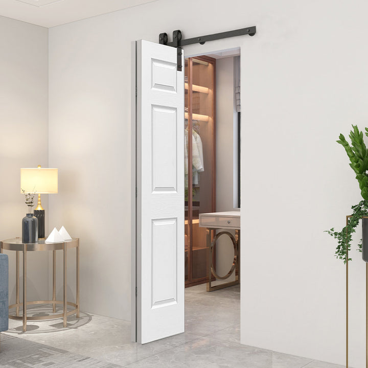 Paneled MDF Composite Bifold Barn Door with Installation Hardware Kit Calhome Size: 24" x 80" Finish: White