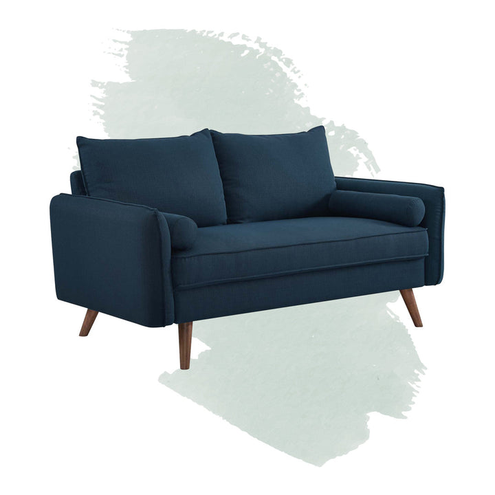 Modway Revive Upholstered Fabric Loveseat Modway Upholstery Color: Azure Polyester