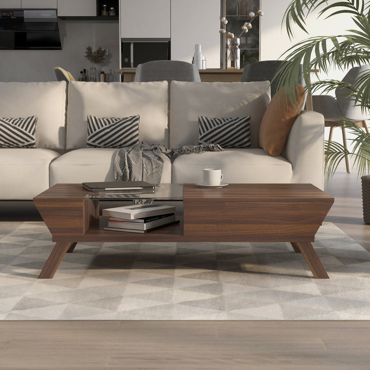 Soto 4 Legs Coffee Table with Storage Mercury Row® Color: Walnut