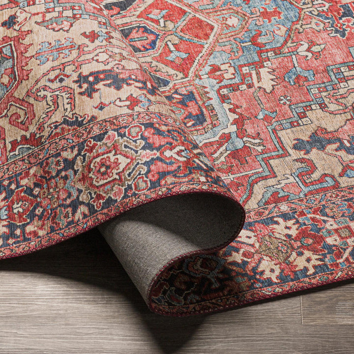 Fleckenstein Oriental Bright Red/Beige/Blue Area Rug Langley Street® Rug Size: Rectangle 7'6" x 9'6"