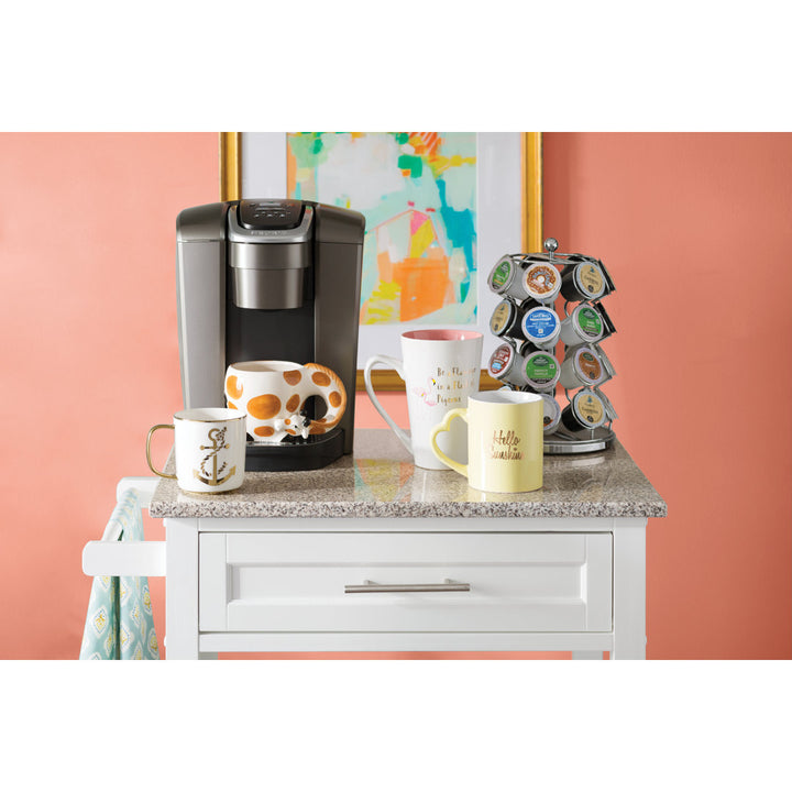 Sariol Granite Top Wood Kitchen Cart with Storage Ebern Designs Base Finish: White