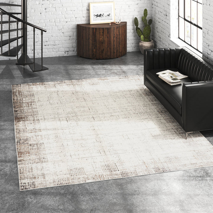 Adriao Geometric Gray/Ivory Area Rug Wade Logan® Rug Size: Rectangle 9' x 12'