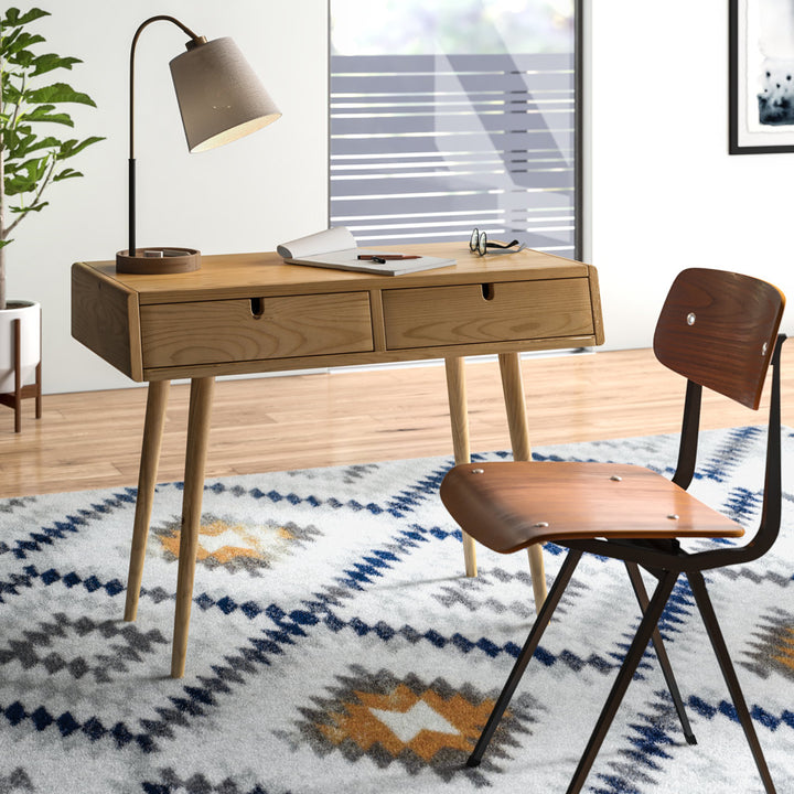 Evins Solid Wood Writing Desk Trule