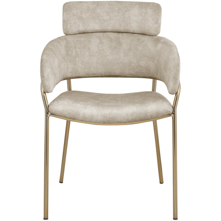 Kirshanpal Velvet Dining Chair (Set of 2) Everly Quinn Upholstery Color: Stone