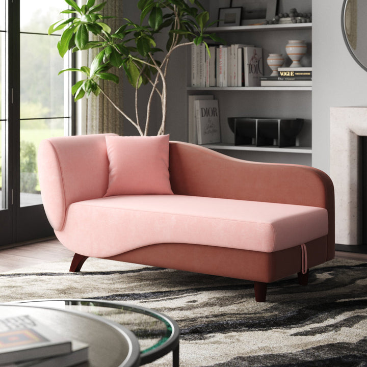Gaven Armless Reclining Foam Chaise Lounge with Storage Mercury Row® Teen Upholstery Color: Dark Pink/Light Pink