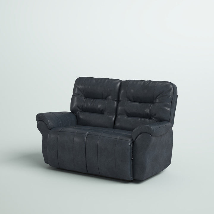 Fuller 64" Genuine Leather Pillow Top Arm Reclining Loveseat Steelside™