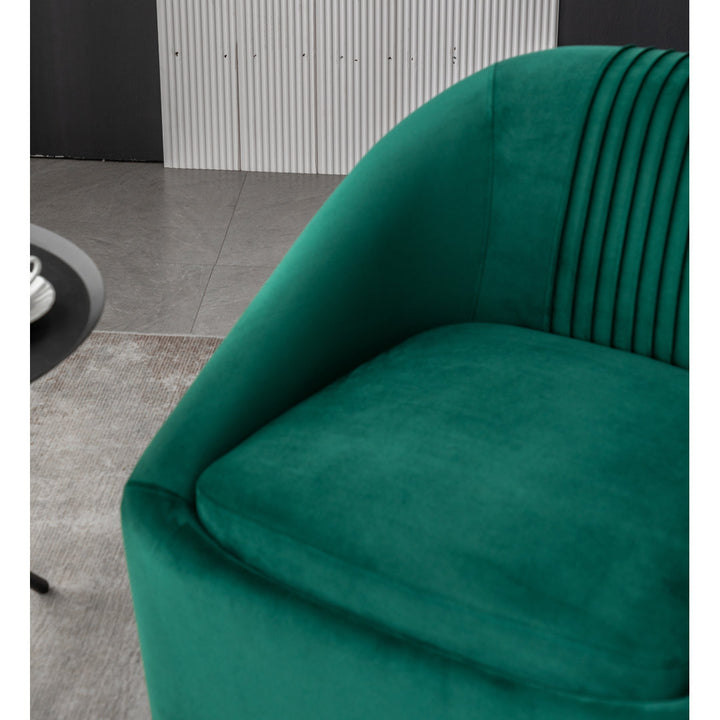 Arrun 28" W Velvet Swivel Barrel Chair (Set of 2) Wade Logan® Fabric: Green Velvet