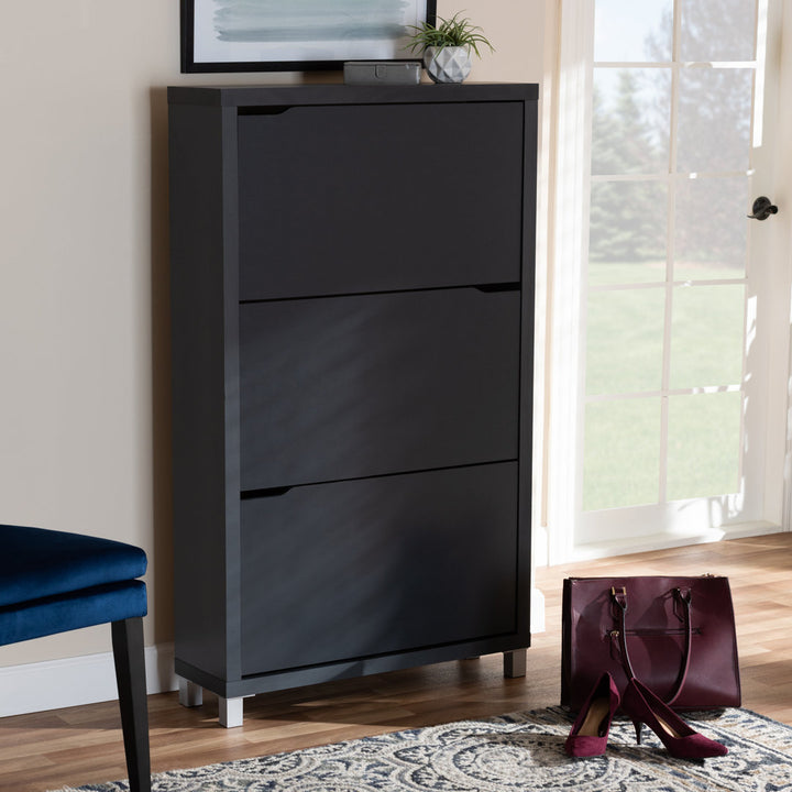 Cade 18 Pair Shoe Storage Cabinet Rebrilliant Finish: Gray