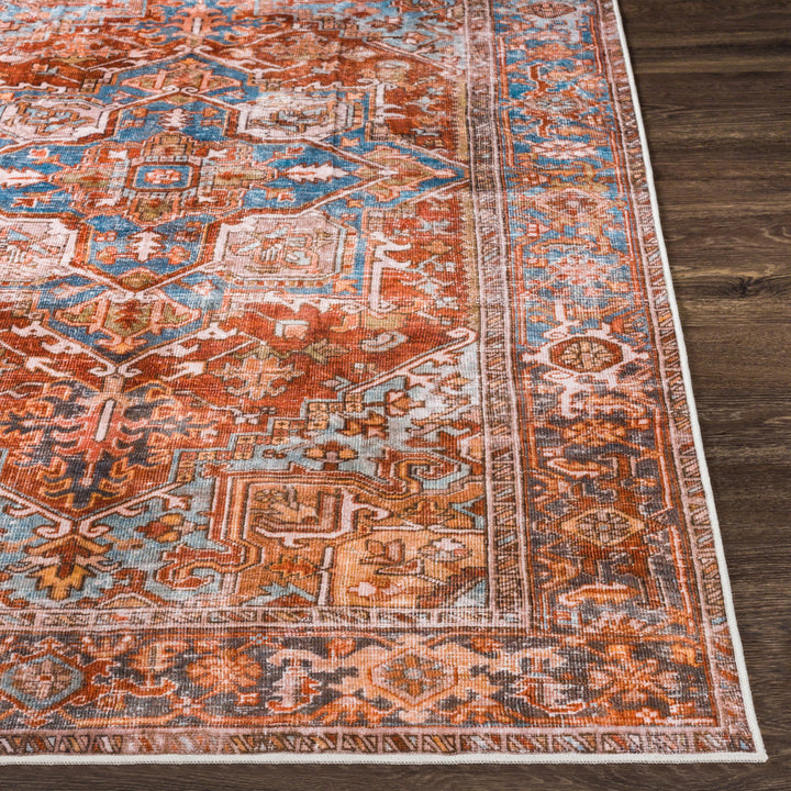 Mags Oriental Brick Red/Blue/Tan Area Rug Joss & Main Rug Size: Rectangle 3'6" x 5'6"