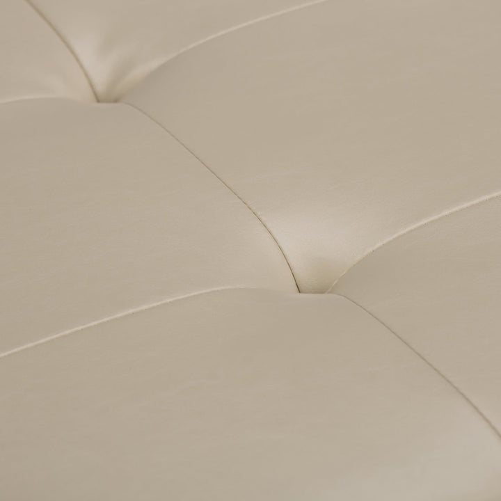 Dover Square Coffee Table Storage Ottoman,Assembled Simpli Home Fabric: Satin Cream