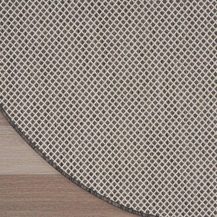 Leia Ivory/Charcoal Gray Indoor / Outdoor Area Rug Sand & Stable™ Rug Size: Oval 5' x 8'