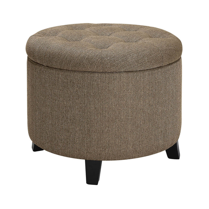 Avers 19.75" Wide Tufted Round Storage Ottoman Andover Mills™ Fabric: Sandstone Fabric