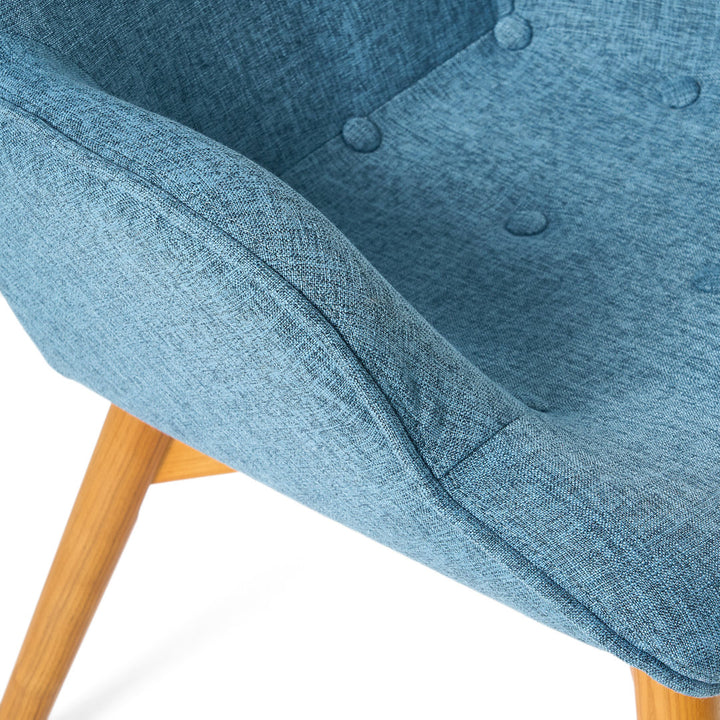 Dayon 68.58Cm Wide Tufted Polyester Lounge Chair and Ottoman George Oliver Fabric: Muted Blue  Polyester Blend
