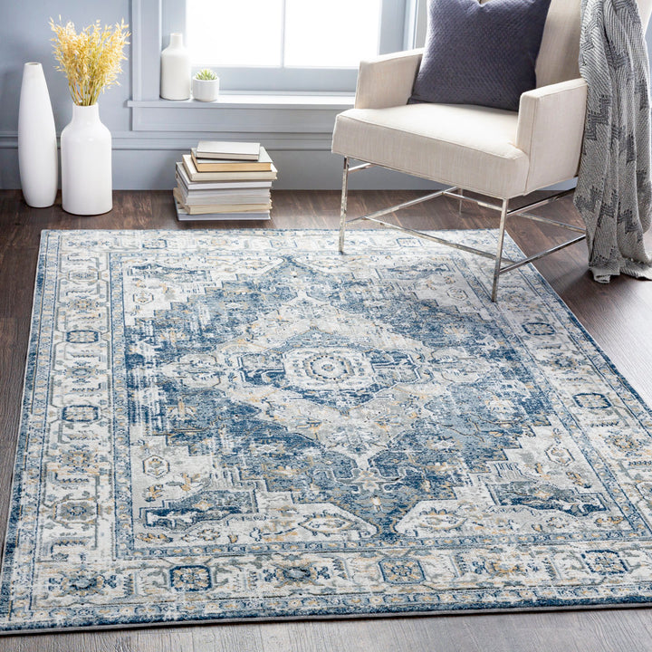 Doyon Oriental Gray/Blue Area Rug Langley Street® Rug Size: Rectangle 7'10" x 10'