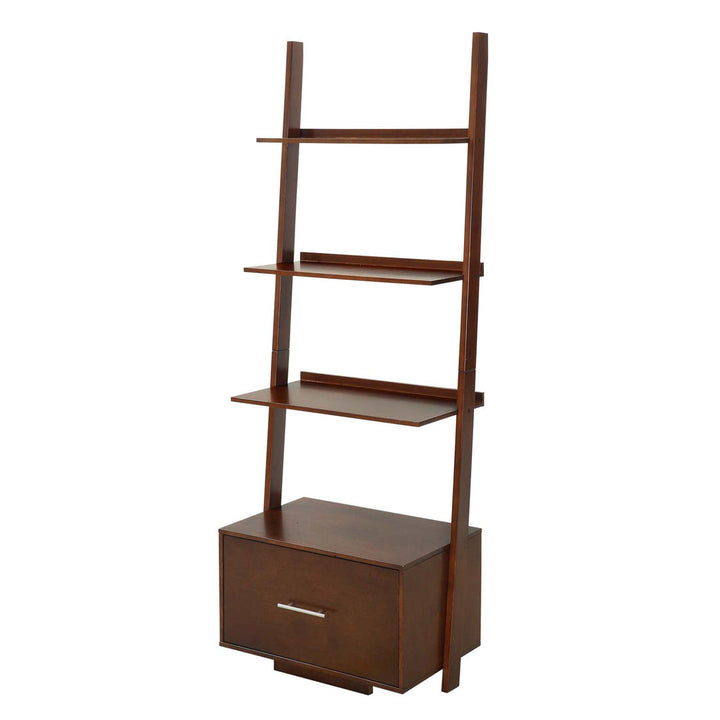 69'' H x 24.75'' W Solid Wood Ladder Bookcase Ebern Designs Color: Espresso
