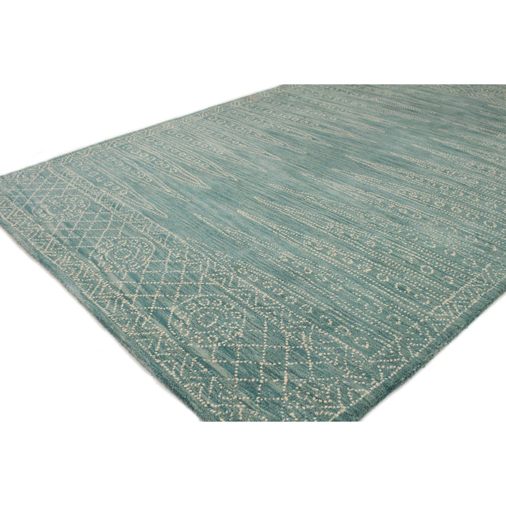 Gardea Geometric Handmade Tufted Wool Teal Area Rug Langley Street® Rug Size: Rectangle 3'6" x 5'6"