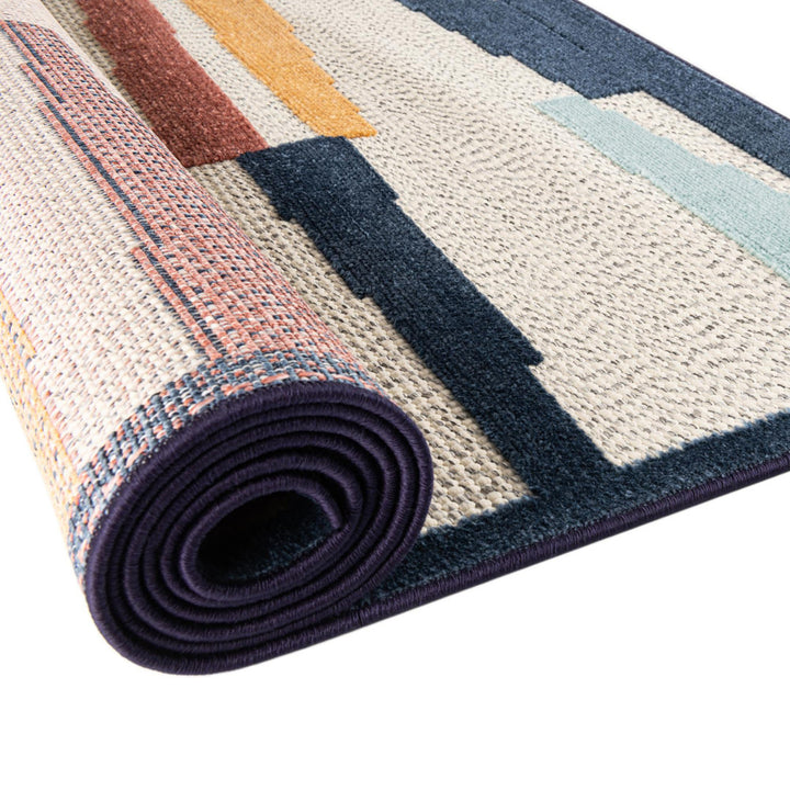 Berberia Striped Indoor / Outdoor Area Rug in Blue/Orange/Red Beachcrest Home™ Rug Size: Runner 2' x 10'