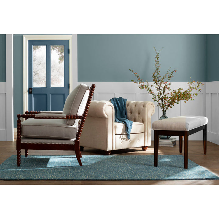 Lancaster Solid Wood Bench Three Posts™ Upholstery Color: Beige
