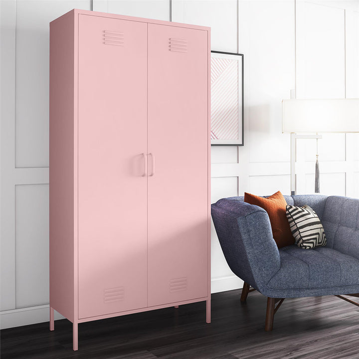 Cache 2 Door Tall Metal Locker Style Storage Cabinet Novogratz Finish: Pink