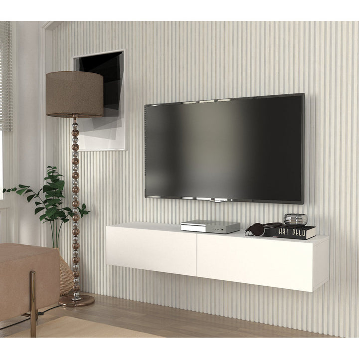 Dashay 53.15'' W Floating Storage Credenza Ebern Designs Color: White