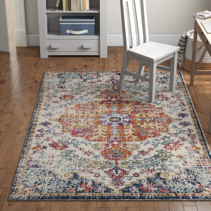 Hillsby Oriental Blue/Orange Area Rug Mistana™ Rug Size: Rectangle 12' x 15'