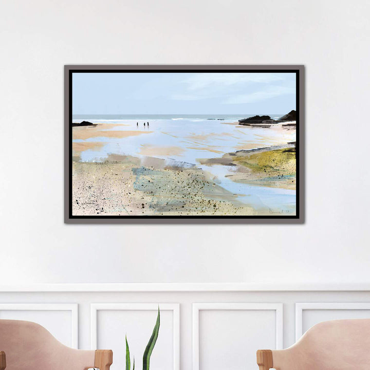 Sea View' Graphic Art Print East Urban Home Size: 26" H x 40" W x 1.5" D Format: Dark Rustic Wood Framed Canvas