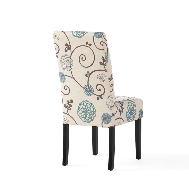 Olin Upholstered Parsons Chair (Set of 2) Alcott Hill® Upholstery Color: White/Blue Floral