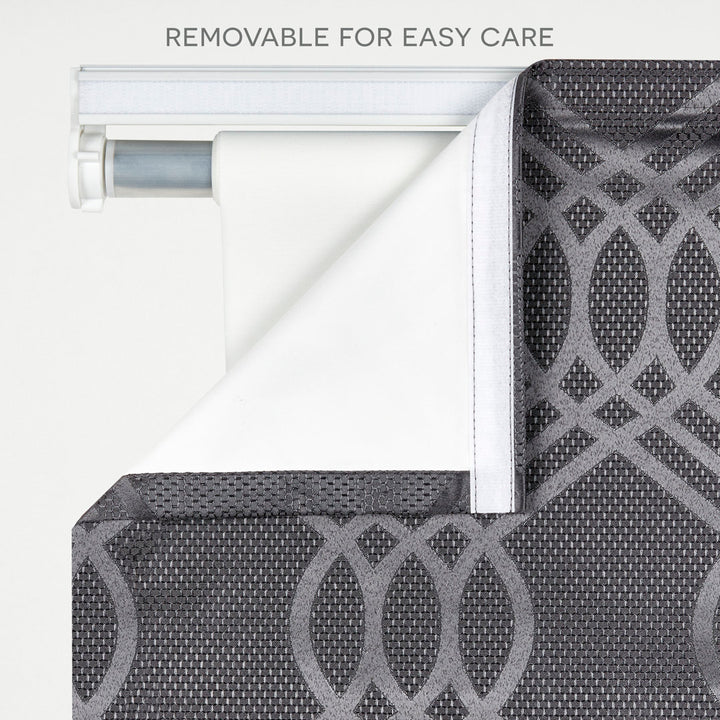 Exclusive Home Prague Trellis 100% Blackout Roman Shade Amalgamated Textiles Color: Gray Width: 31" W