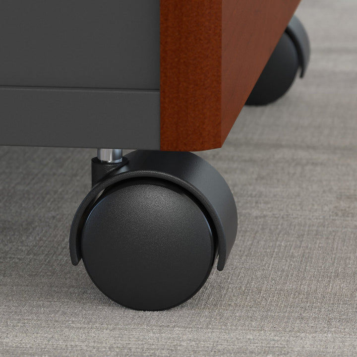 Series C L Shaped Desk with Mobile File Cabinet Bush Business Furniture Color: Hansen Cherry/Graphite Gray Orientation: Right