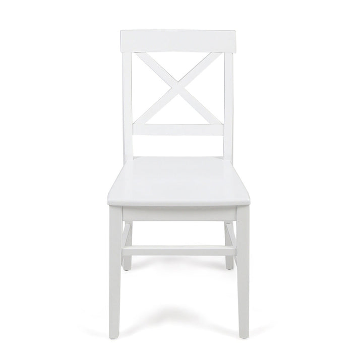 Hitz Solid Wood Cross Back Side Chair (Set of 2) Charlton Home® Color: White