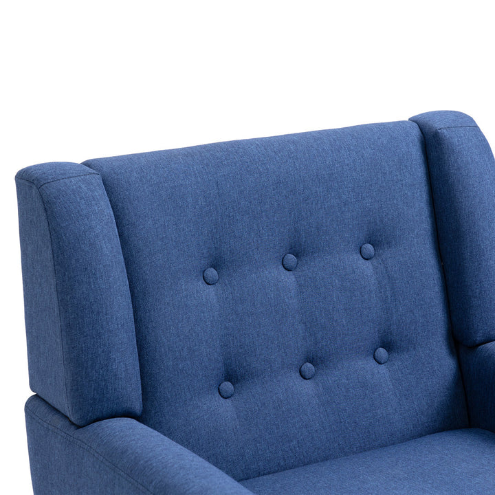 Jaqueze 28.6'' Wide Armchair George Oliver Fabric: Blue Linen Blend