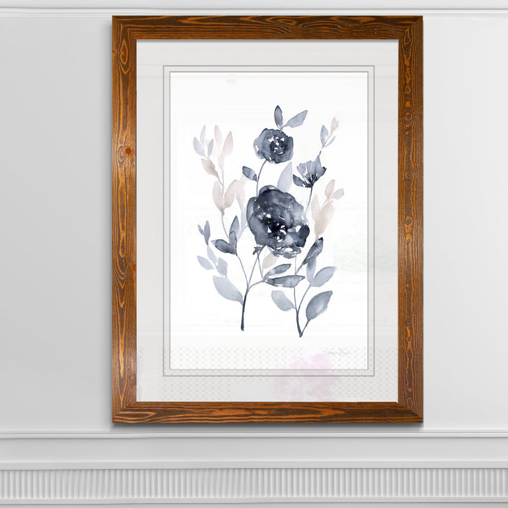 Peonies In Gray II' - Picture Frame Print on Glass Winston Porter Size: 32" H x 44" W x 1.25" D Format: Framed Maple Print