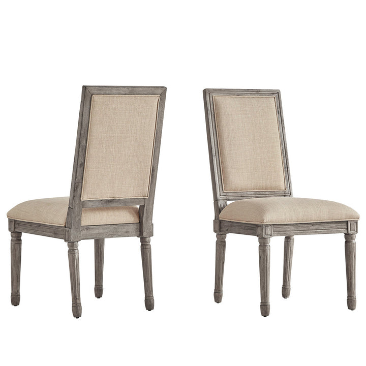 Libretto Solid Wood Side Chair (Set of 2) Kelly Clarkson Home Upholstery Color: Beige, Leg Color: Antique Gray Oak