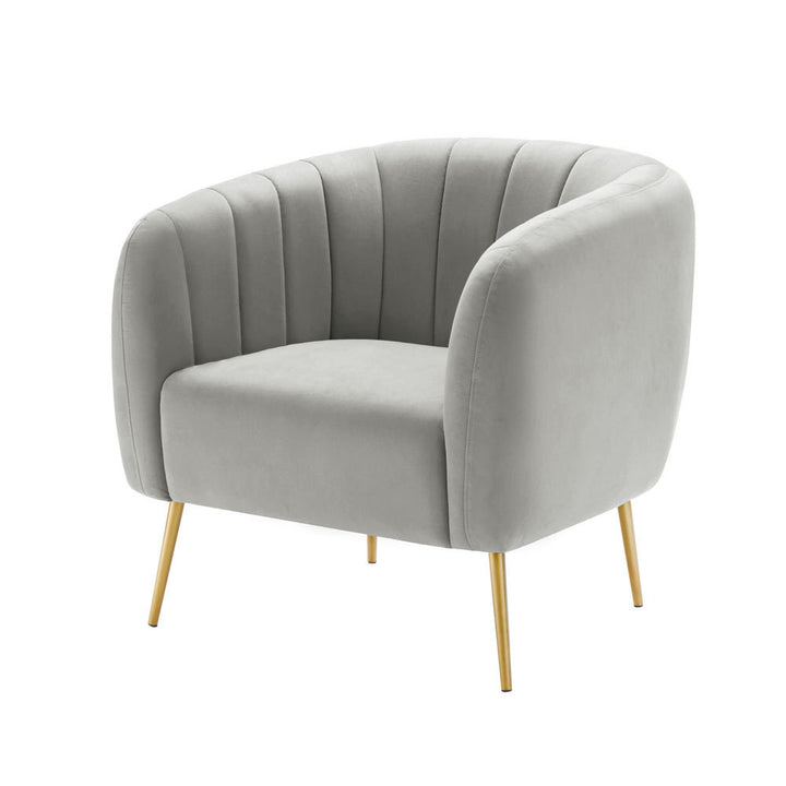 Samouri Modern Channel Tufted Barrel Accent Chair Willa Arlo™ Interiors Fabric: Dove Polyester